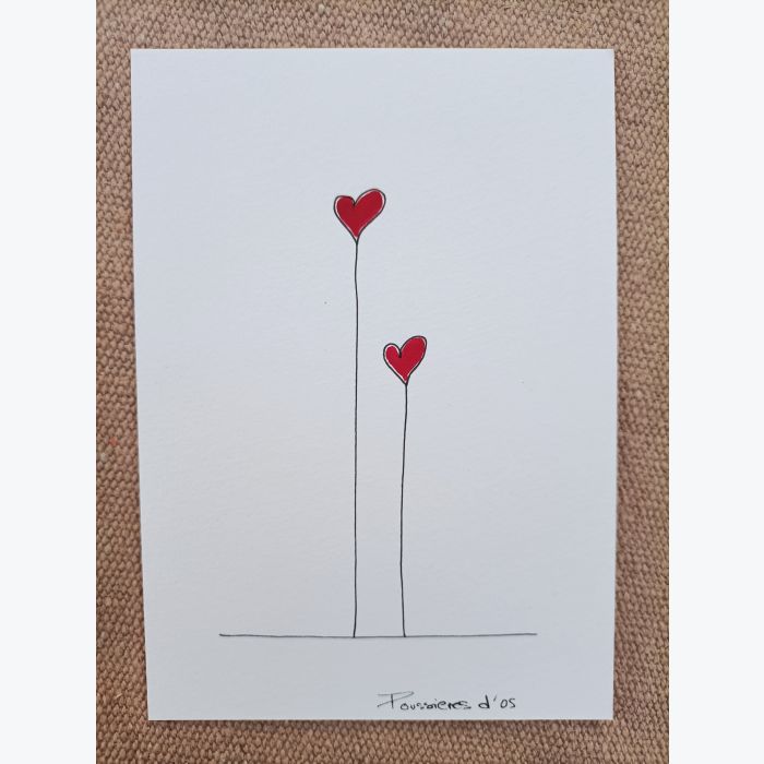 Lot de 3 Cartes postales "Amour '' - original