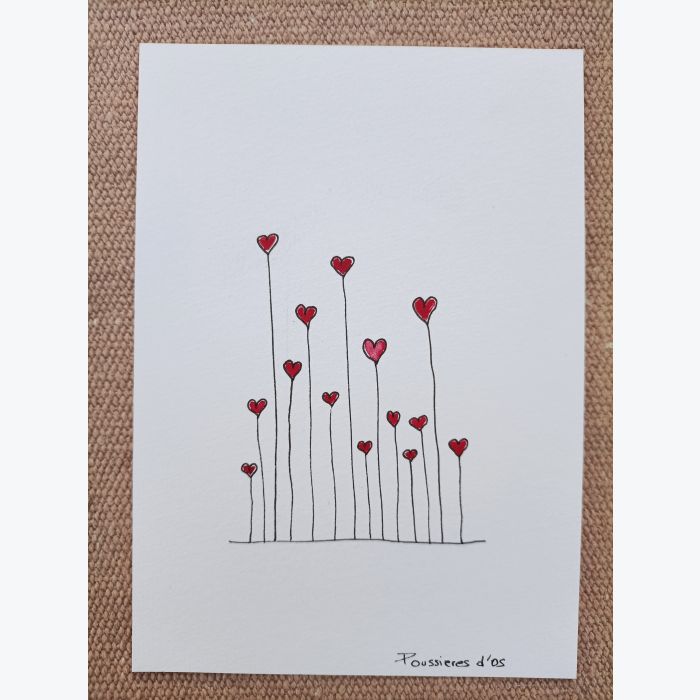 Lot de 3 Cartes postales "Amour '' - original