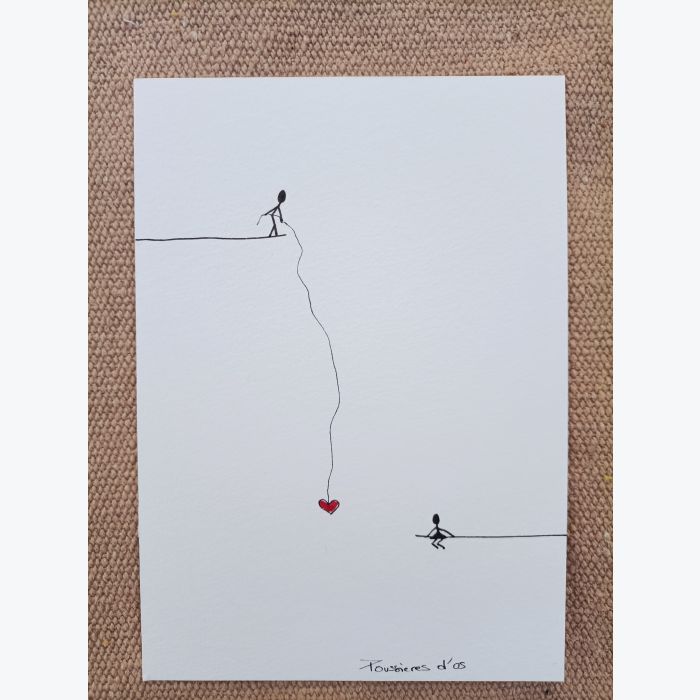 Lot de 3 Cartes postales "Amour '' - original