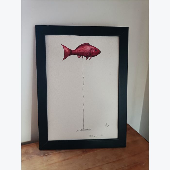 Dessin aquarelles de poisson rouge