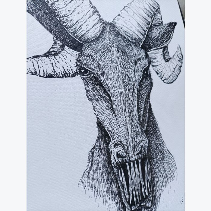 Dessin au feutre d'un Bélier - original