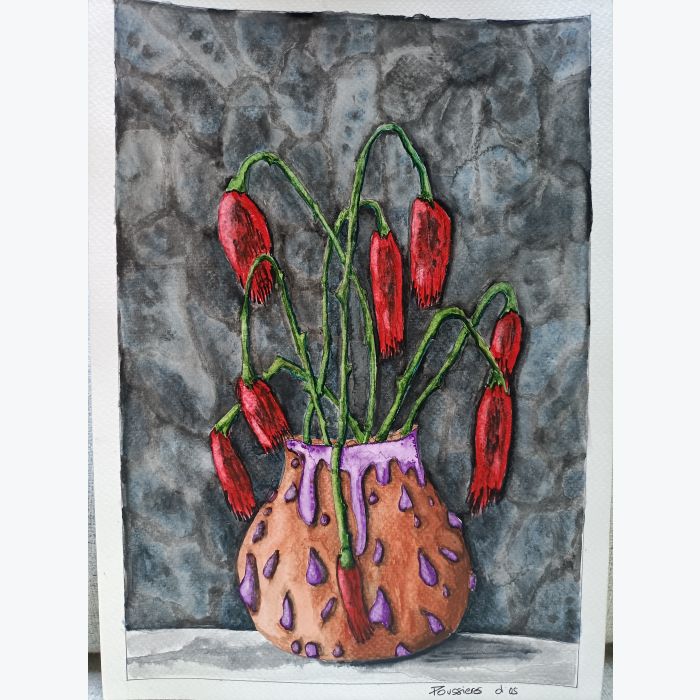 Aquarelles "fleurs tristes"