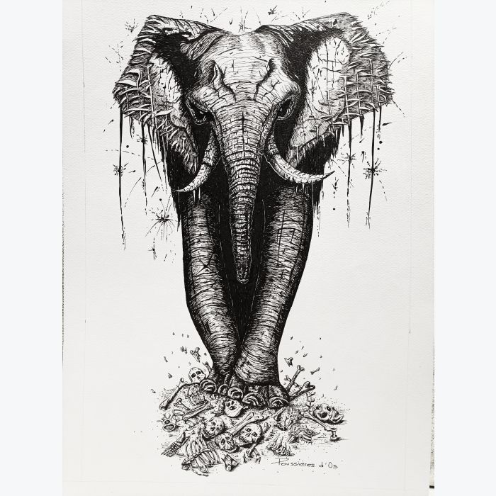 Illustration éléphant dark