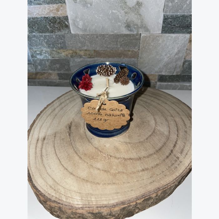 Bougie artisanale bleue