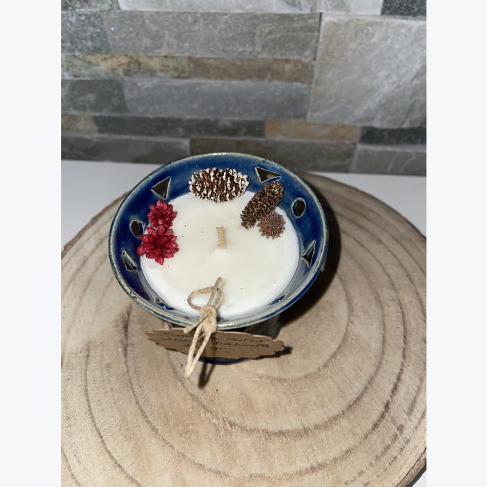 Bougie artisanale bleue