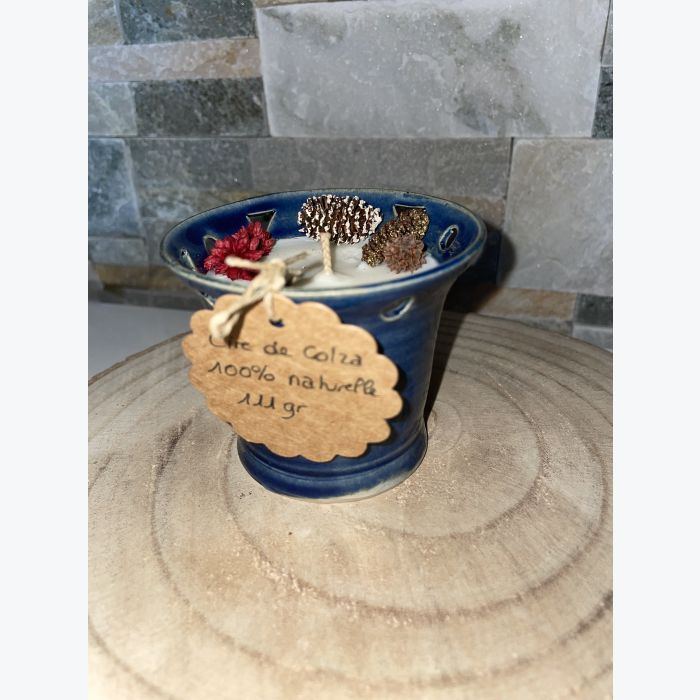 Bougie artisanale bleue