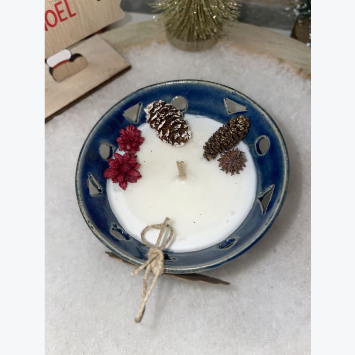 Bougie artisanale bleue