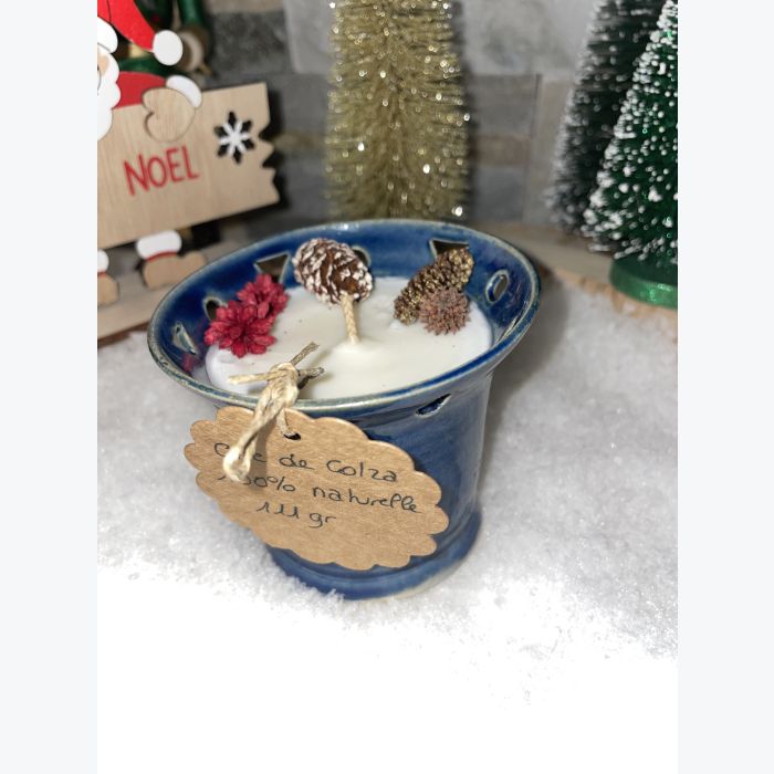 Bougie artisanale bleue