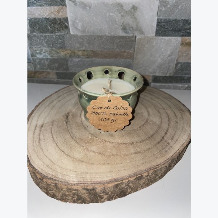 Bougie artisanale vert pastel