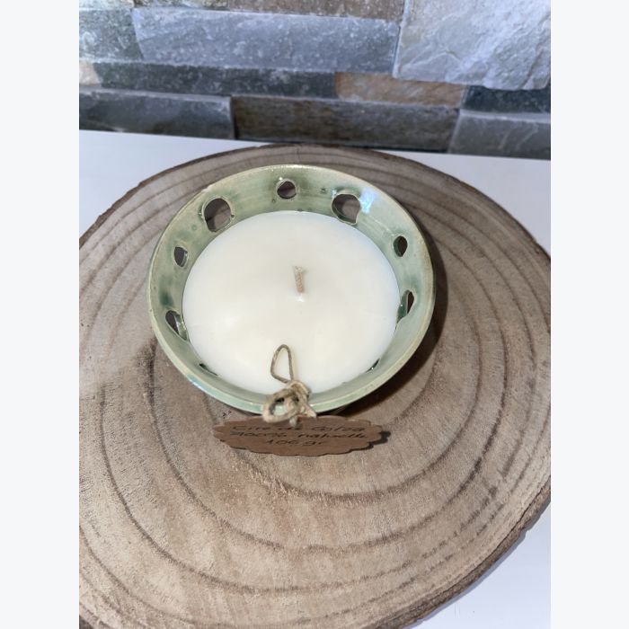 Bougie artisanale vert pastel