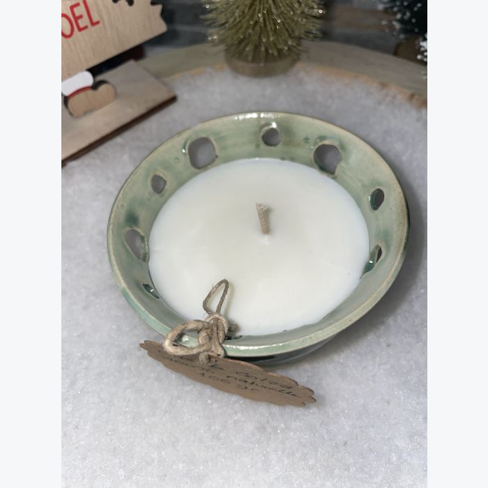 Bougie artisanale vert pastel