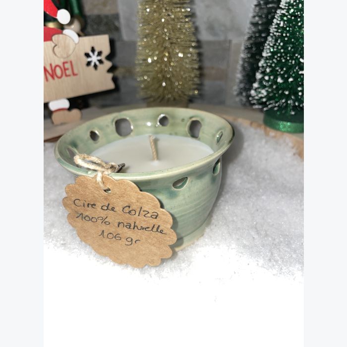 Bougie artisanale vert pastel