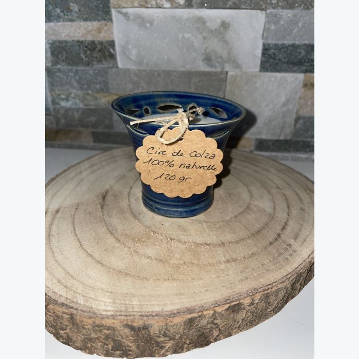 Bougie artisanale bleue