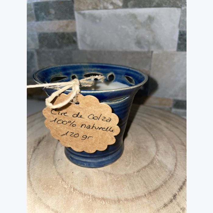 Bougie artisanale bleue