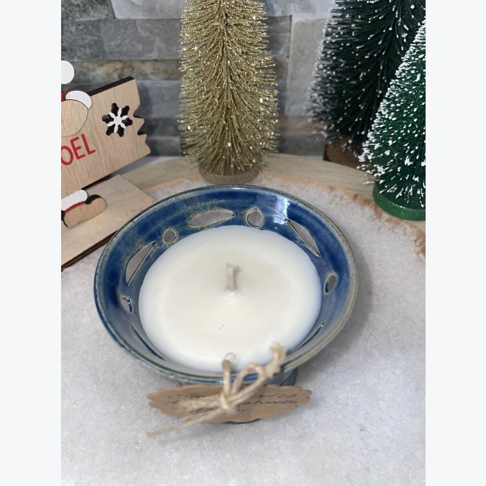 Bougie artisanale bleue