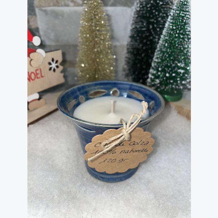 Bougie artisanale bleue