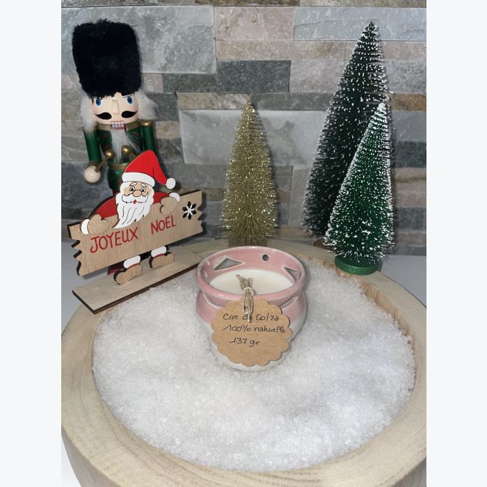 Bougie artisanale rose et blanche