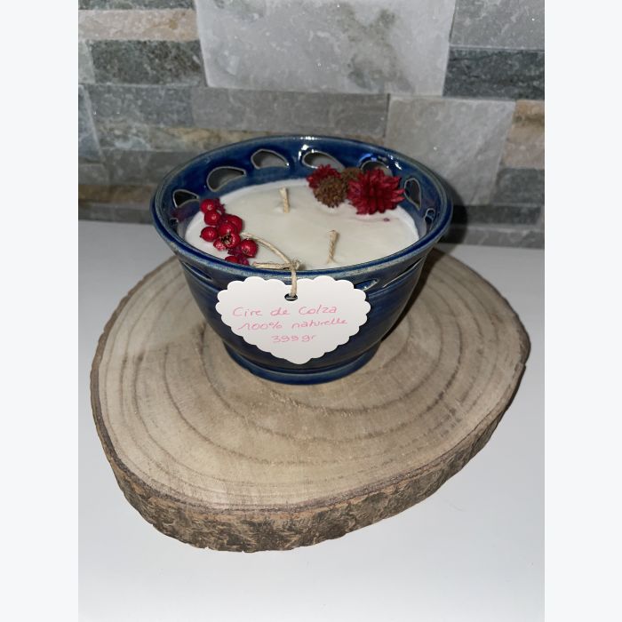 Bougie artisanale bleue