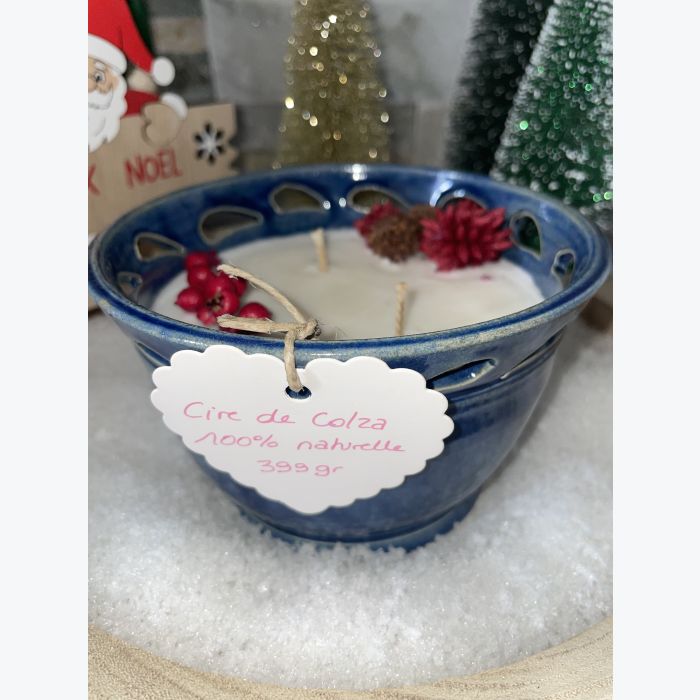 Bougie artisanale bleue