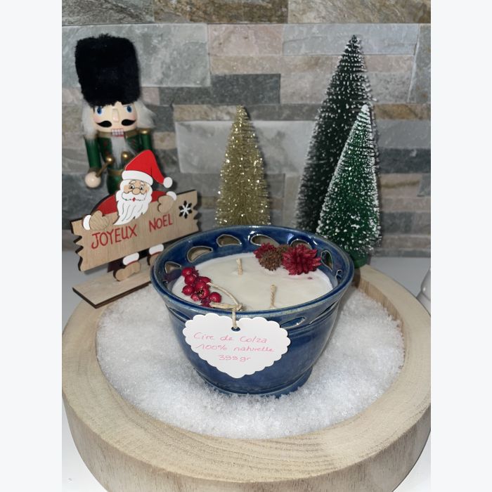 Bougie artisanale bleue