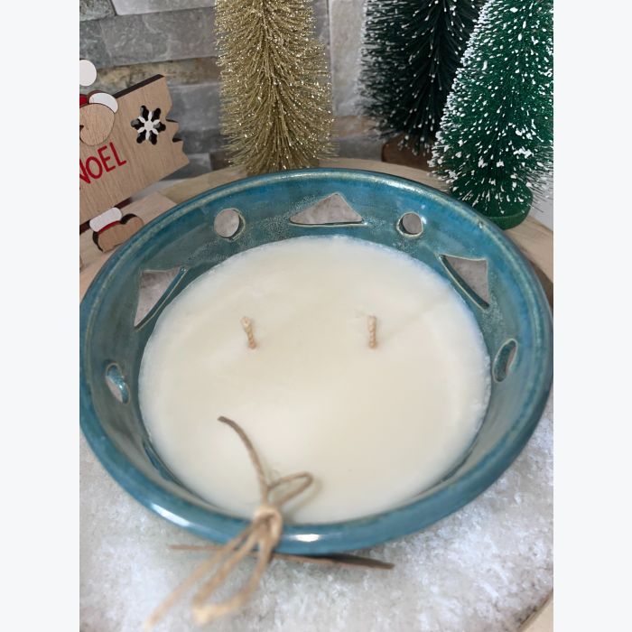 Bougie artisanale verte, parfumée senteur attrape rêves