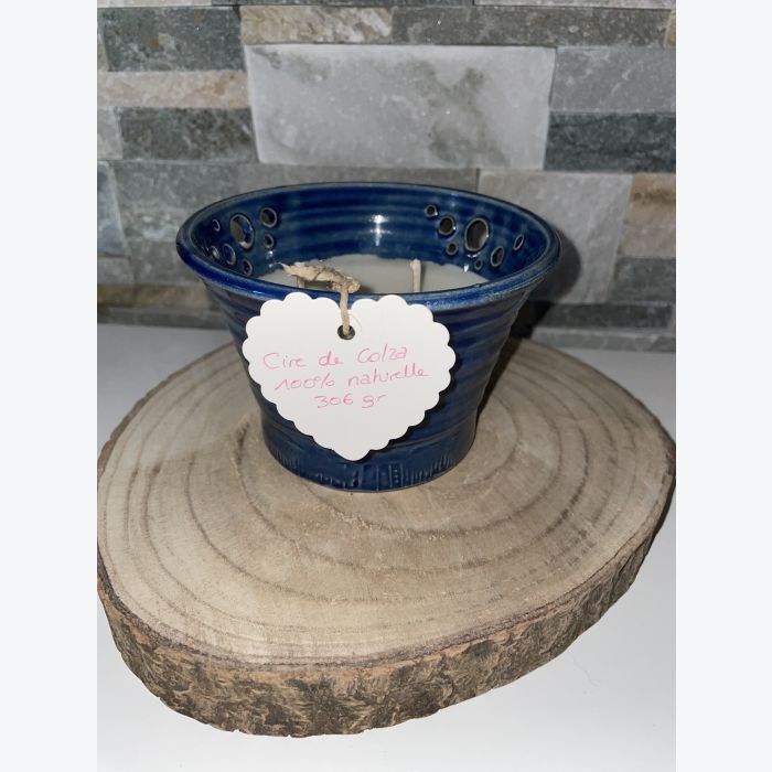 Bougie artisanale bleue
