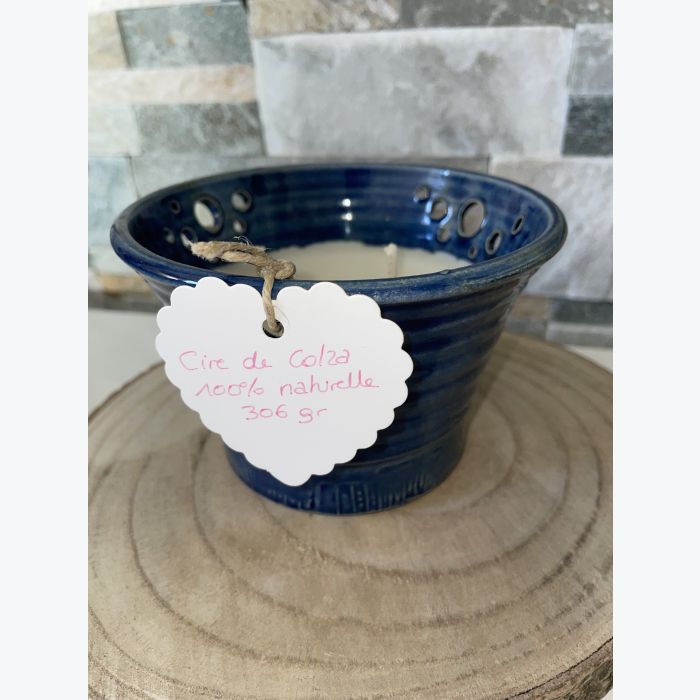 Bougie artisanale bleue
