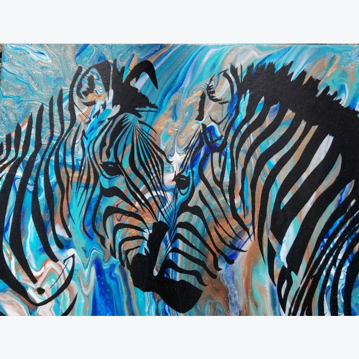 Tableau zèbres amoureux