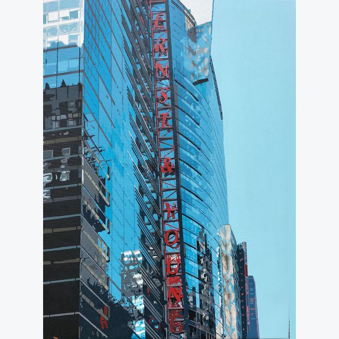 Immeuble Ernst & Young, New York - peinture acrylique - hyperréalisme