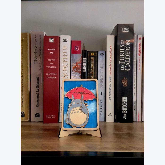 Mini tableau Totoro peint à la main sur bois – Décoration Studio Ghibli