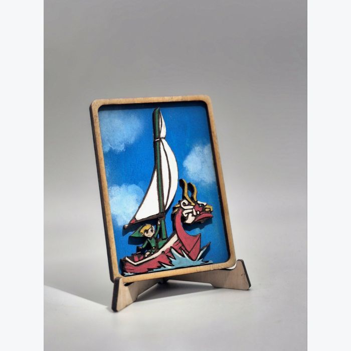 Mini Tableau Zelda Wind Waker en Bois – Décoration Geek Gaming