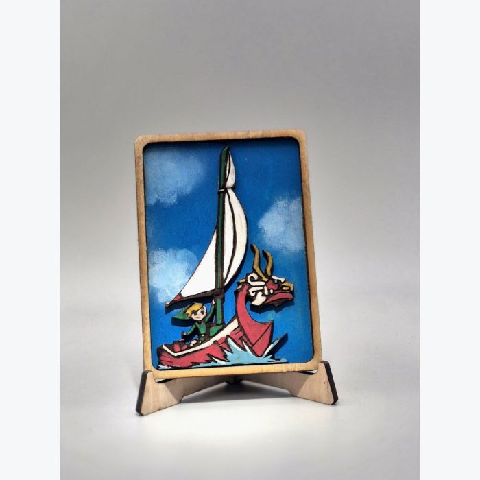 Mini Tableau Zelda Wind Waker en Bois – Décoration Geek Gaming