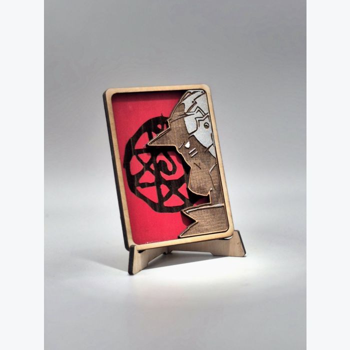 Mini Tableau Alphonse Elric en Bois – Décoration Geek inspirée de Fullmetal Alchimist