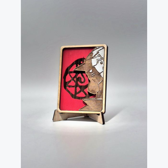Mini Tableau Alphonse Elric en Bois – Décoration Geek inspirée de Fullmetal Alchimist