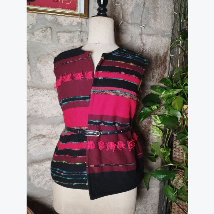 Veston sans manches, en laine et coton