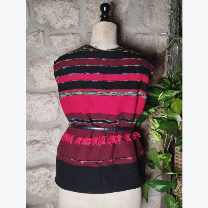 Veston sans manches, en laine et coton