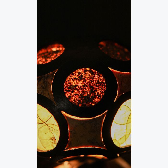 Sculpture Végétale Lumineuse à base de Calebasse "Sphère"