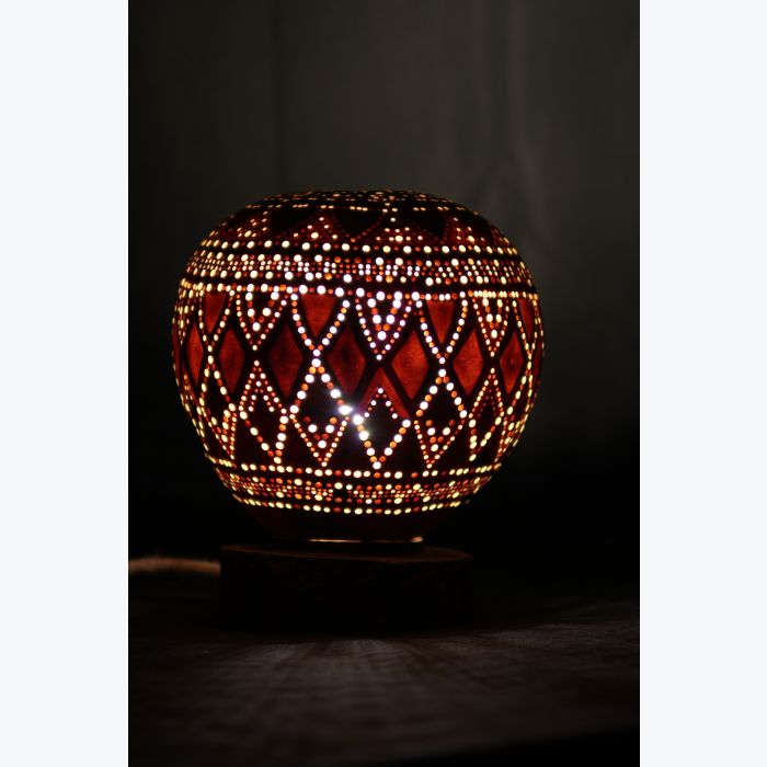 Sculpture Végétale Lumineuse à base de Calebasse "Big Fleur"