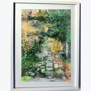 Chemin d'Ailhon : tableau où s'entrecroisent peinture et photo