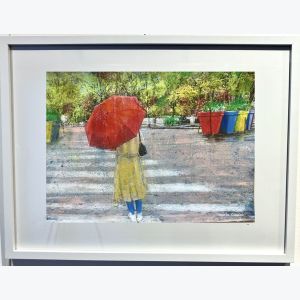 Menilmontant sous la pluie : tableau où s'entrecroisent peintures et photo