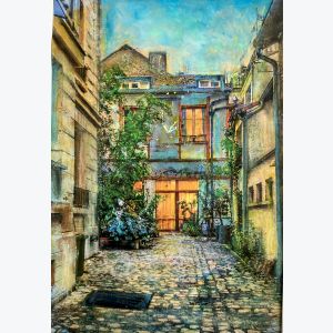 Un recoin de Ménilmontant : tableau ou s'entrecroisent peinture et photo