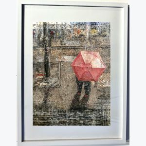Lyon sous la pluie : tableau où s'entrecroisent peintures et photo