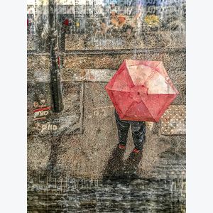 Lyon sous la pluie : tableau où s'entrecroisent peintures et photo