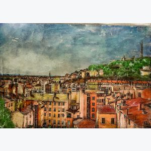 Lyon, couleurs renaissance : tableau ou s'entrecroisent peinture et photo