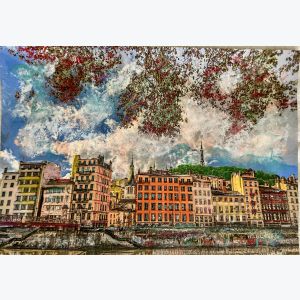 Lyon, couleurs renaissance : tableau ou s'entrecroisent peinture et photo