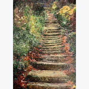 Un sous bois à Ménilmontant : tableau ou s'entrecroisent peinture et photo