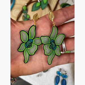 Boucles d'oreilles orchidées grand modèle