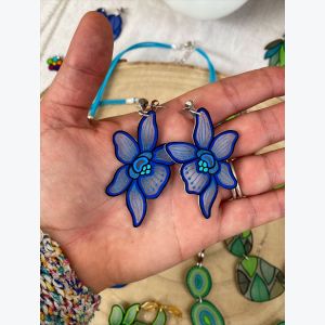 Boucles d'oreilles orchidées grand modèle