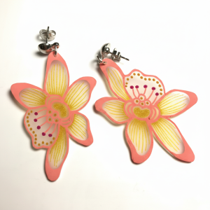 Boucles d'oreilles orchidées grand modèle