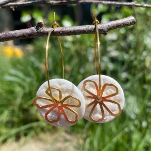 Créoles en porcelaine blanche